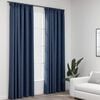 vidaXL Linen-Look Blackout Curtains with Hooks 2 pcs Blue 55.1x96.5"