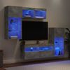 vidaXL 5 Piece TV Wall Units with LED Concrete Gray Engineered Wood