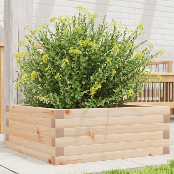 vidaXL Garden Planter Natural Wood Solid Pine Wood Medium