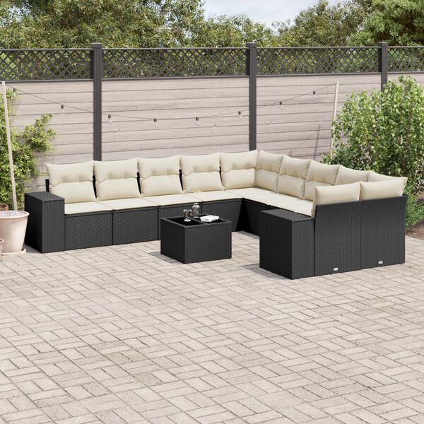 vidaXL Garden Sofa Set Black