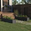 vidaXL Raised Bed Set of 2 Gray Solid pinewood Large Durable Planter