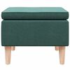 vidaXL Stool Dark Green Fabric (Polyester), Rubber Wood Compact Footrest