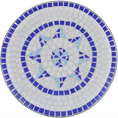 vidaXL 3 Piece Bistro Set Ceramic Tile Blue and White