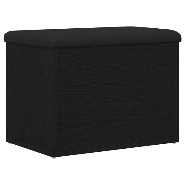 vidaXL Storage Bench with Storage Black oak 24.41 x 16.54 x 17.72 in