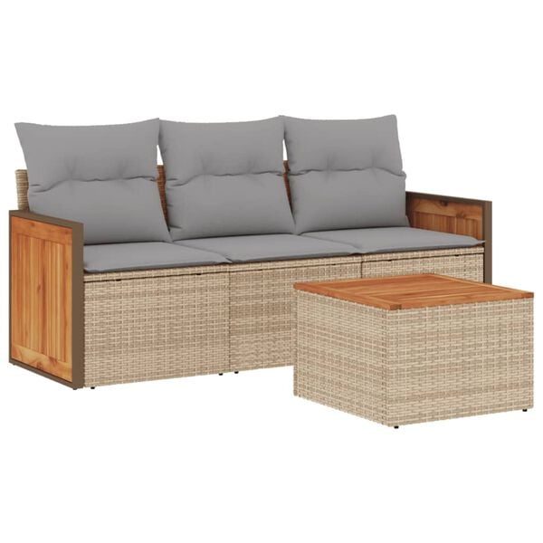 vidaXL Garden Sofa Set Beige, Light Grey
