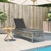 vidaXL Sun Lounger Light Grey PE Rattan, Powder-Coated Steel Extra Long