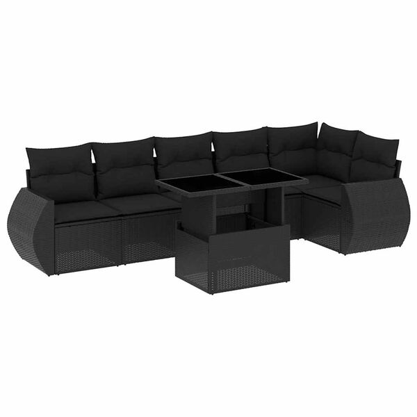 vidaXL Garden Sofa Set Black