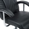 vidaXL TV Armchair Black Faux Leather, Chrome Medium Recliner Chair