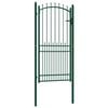 vidaXL Fence Gate with Spikes Steel 39.4x78.7" Green