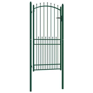vidaXL Fence Gate with Spikes Steel 39.4x78.7" Green