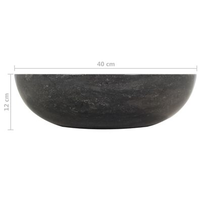 vidaXL Sink 15.7"x4.7" Marble Black