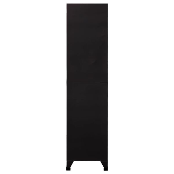 vidaXL Locker Cabinet Black Steel Locker Cabinet Rectangular Modern