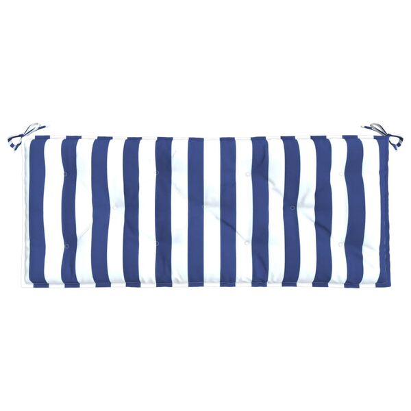 vidaXL Garden Bench Cushion Blue and White Polyester 47.2 x 19.7 x 2.8 in