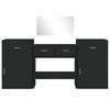 vidaXL Dressing Table Set Black Engineered wood, glass Dressing Table Set