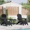 vidaXL Garden Lounge Furniture 3 pcs Black 38 x 38 x 46cm Plastic