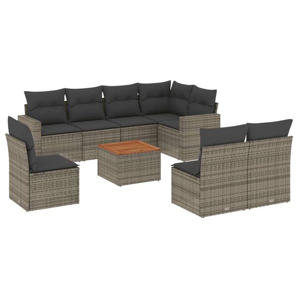 vidaXL Garden Sofa Set Grey