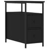 vidaXL Bedside Cabinet Set of 2 Black Engineered wood, Iron