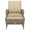 vidaXL Garden Chair With Footstool Light brown PE Rattan, Steel Medium