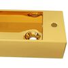 vidaXL Wash Basin with Overflow 19.3x9.8x5.9" Ceramic Gold