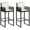 vidaXL Garden Bar Set Black and Cream