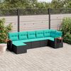 vidaXL Patio Sofa Set Black