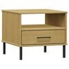 vidaXL Bedside Table Brown Solid pine wood, metal Small Bedside Table