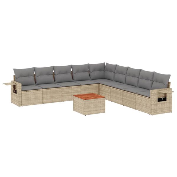 vidaXL Garden Sofa Set Mix Beige, Light Grey