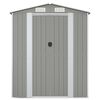 vidaXL Garden Shed Light gray Galvanized steel Large Garden Shed