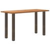 vidaXL Dining Table Light brown Solid oak wood, Powder-coated steel Large