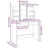 vidaXL Dressing Table Old wood Engineered wood, glass Adjustable Armrests