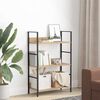 vidaXL Shelf Cabinet Oak and Black Engineered Wood and Steel Medium