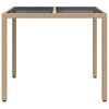 vidaXL Garden Dining Table Beige 35.4" x 35.4" x 29.5" Poly rattan