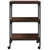 vidaXL Printer Stand 3-Tier Brown Oak 19.7"x16.1"x29.5" Engineered Wood