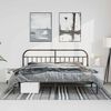 vidaXL Bed Frame Black Powder-Coated Steel Double Bed Frame