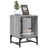 vidaXL Bedside Cabinet Set of 2 Grey Sonoma Engineered wood, glass, steel