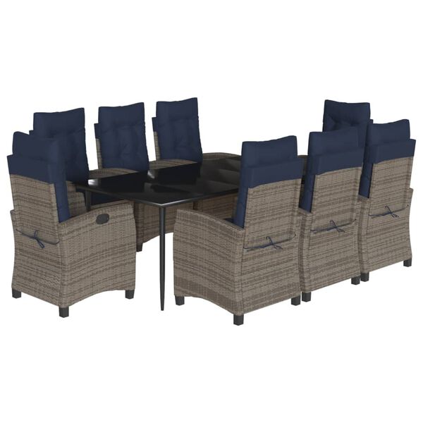 vidaXL Garden Dining Set Grey