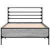 vidaXL Bed Frame Grey Sonoma Engineered wood, metal, plywood Small Single