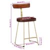 vidaXL Bar Stool Set of 2 Brown Solid Mango Wood, Iron Standard