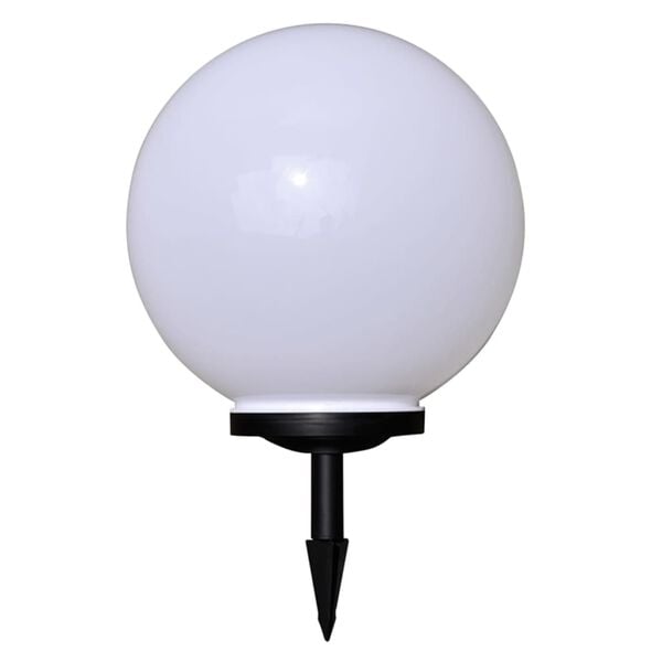 vidaXL Garden Lamp Set of 2 White glossy ball, black tube Durable plastic