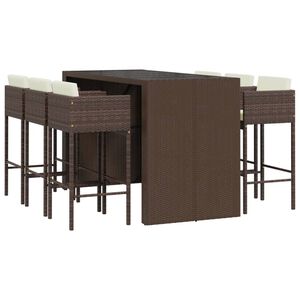 vidaXL Garden Bar Set Brown, Cream White, Black