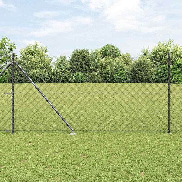 vidaXL Fence Post Grey 32.81 x 4.59 ft (1.57 x 1.57 in mesh)