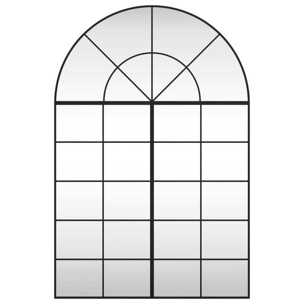 vidaXL Wall Mirror Black Glass, Iron 59.1 x 39.4 in Minimalistic
