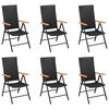 vidaXL Dining Set Black and Brown PE Rattan, WPC, Glass, Aluminum