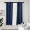vidaXL Linen-Look Blackout Curtains with Grommets 2 pcs Blue 140x68.9 "