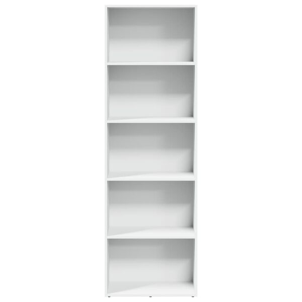 vidaXL Bookcase White Engineered Wood Standard Bookcase Rectangular