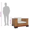 vidaXL Sofa Set Brown Natural rattan Large Removable Covers Sofa Set