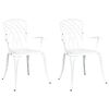 vidaXL Garden Chair 2 pcs White 55 x 56.5 x 91cm Aluminium