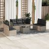 vidaXL Garden Sofa Set Light Grey Poly Rattan Medium
