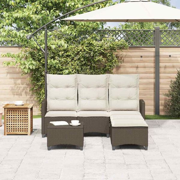 vidaXL Garden Sofa Set Brown PE Rattan Large Modular Garden Sofa Set