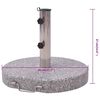 vidaXL Parasol Stand Grey Polished granite and stainless steel 17.7 in
